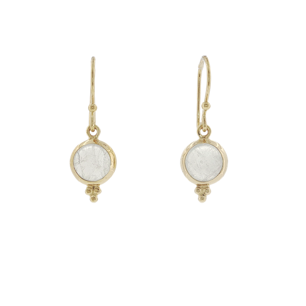 RAINBOW MOONSTONE STERLING SILVER 14K YELLOW GOLD VERMEIL EARRINGS Lester Martin Dresher, PA