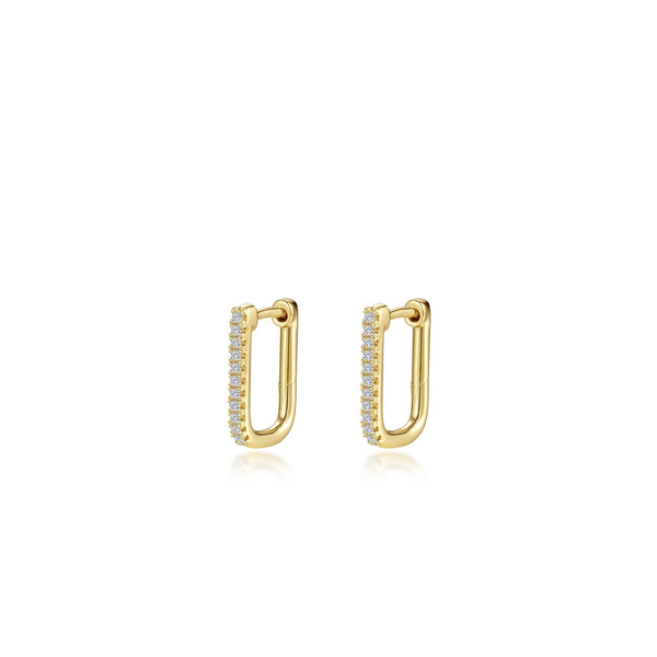 0.22CTW RECTANGULAR PAVE HOOP EARRING Lester Martin Dresher, PA