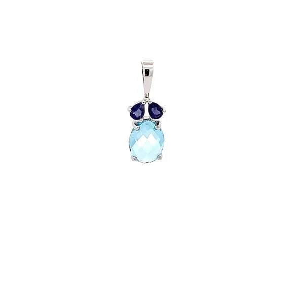 2.64CT TW BLUE TOPAZ THREE STONE PENDANT Lester Martin Dresher, PA