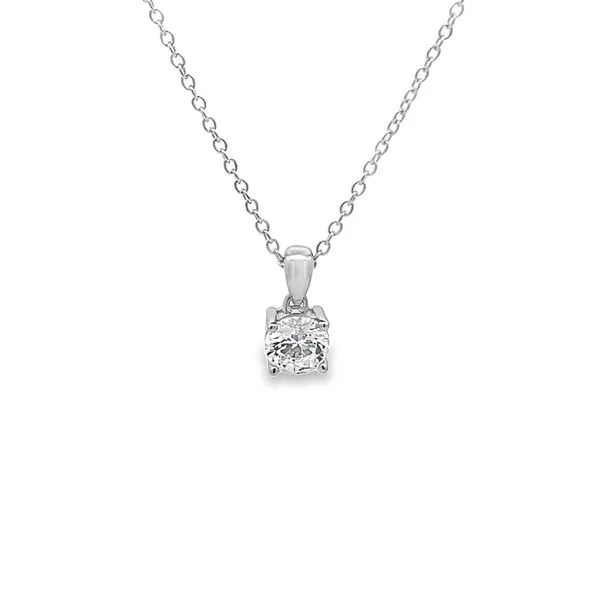 0.85 CTW STERLING SILVER SOLITAIRE PENDANT Lester Martin Dresher, PA