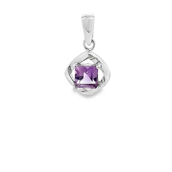 1.03CT AMETHYST DROP PENDANT SET IN STERLING SILVER
