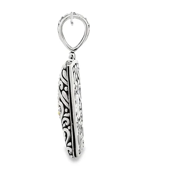 18K AND STERLING SILVER SWIRL  PENDANT