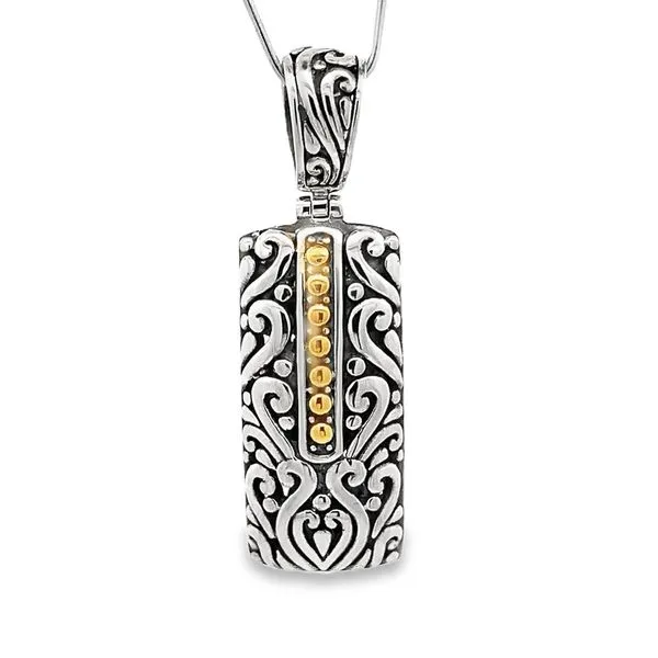 18K AND STERLING SILVER SWIRL  PENDANT