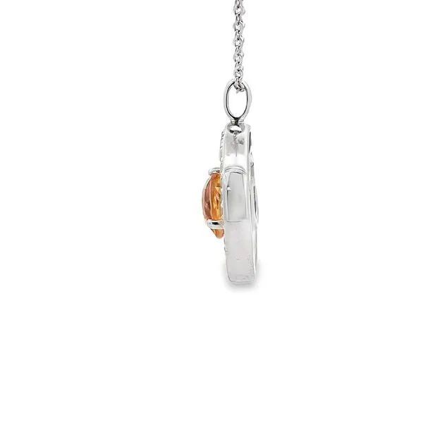 1.63CT GOLDEN CITRINE AND 0.20 WHITE TOPAZ PENDANT