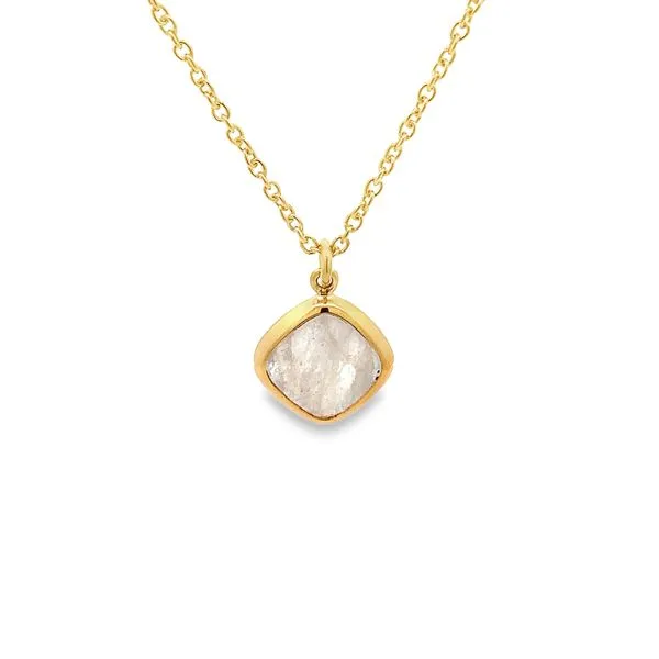 RAINBOW MOONSTONE YELLOW VERMEIL STERLING SILVER BEZEL SE...