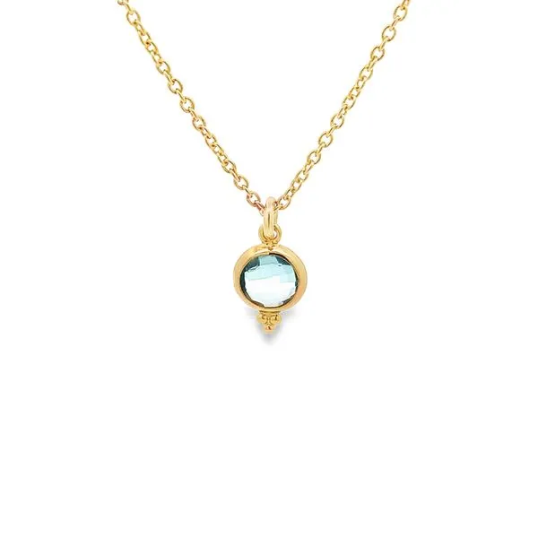 BLUE TOPAZ VERMEIL BEZEL SET PENDANT