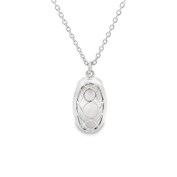 RAINBOW MOONSTONE STERLING SILVER OVAL BEZEL SET PENDANT