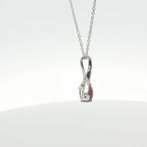 1.53CT ROUND GARNET PENDANT WITH 0.18CTW WHITE TOPAZ ACCENTS Image 2 Lester Martin Dresher, PA