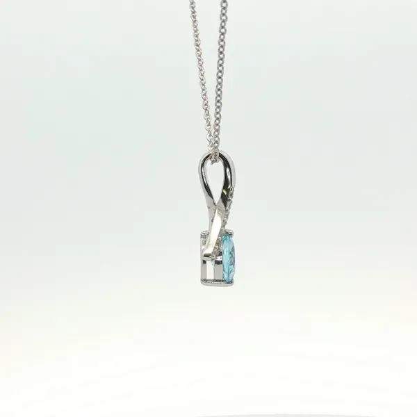1.49CT ROUND BLUE TOPAZ PENDANT WITH 0.018CTW WHITE TOPAZ ACCENTS Image 2 Lester Martin Dresher, PA