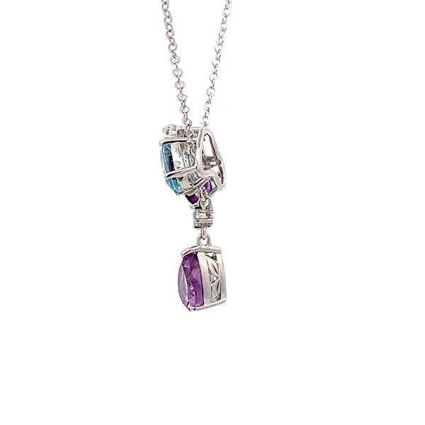 : 3.05CT TW BLUE TOPAZ, AMETHYST AND WHITE TOPAZ PENDANT Image 2 Lester Martin Dresher, PA