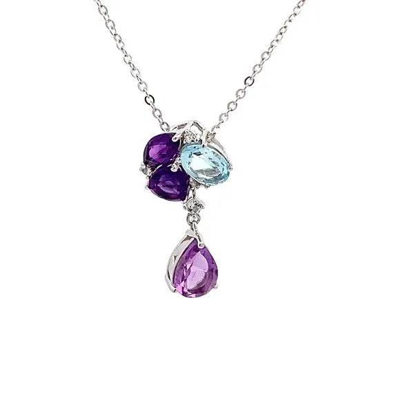 : 3.05CT TW BLUE TOPAZ, AMETHYST AND WHITE TOPAZ PENDANT Lester Martin Dresher, PA