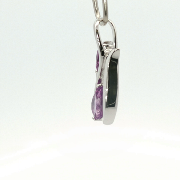 1.26CTW AMETHYST FREEFORM PENDANT SET iN STERLING SILVER - NO CHAIN Image 2 Lester Martin Dresher, PA