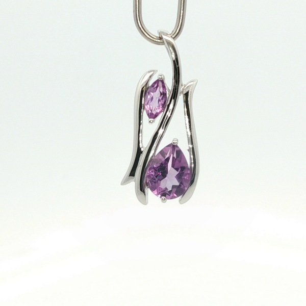 1.26CTW AMETHYST FREEFORM PENDANT SET iN STERLING SILVER - NO CHAIN Lester Martin Dresher, PA