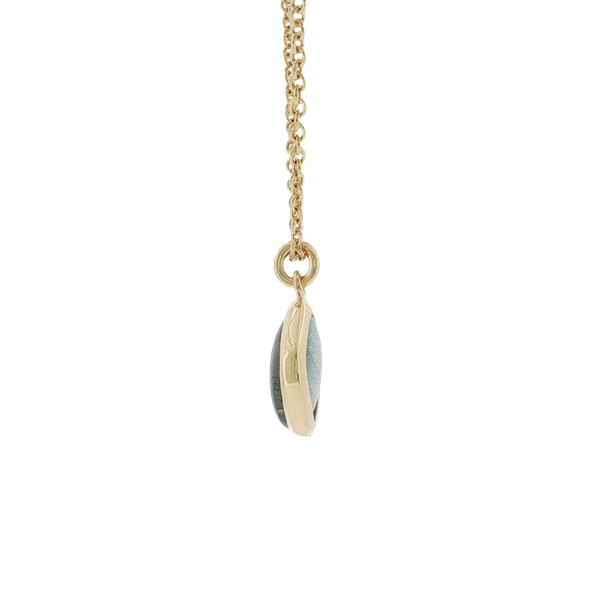 LABRADORITE BEZEL SET PENDANT SET IN STERLING SILVER 14K YELLOW GOLD VERMEIL Image 2 Lester Martin Dresher, PA