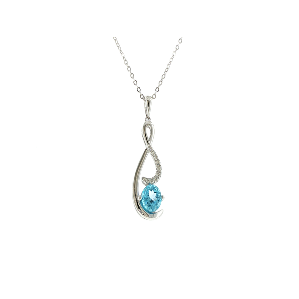 1.67CT AMETHYST AND 0.18CT TW WHITE TOPAZ PENDANT Lester Martin Dresher, PA
