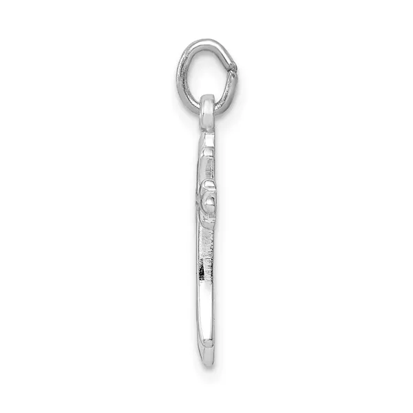 POLISHED CROSS PENDAN IN RHODIUM-PLATED STERLING SILVER