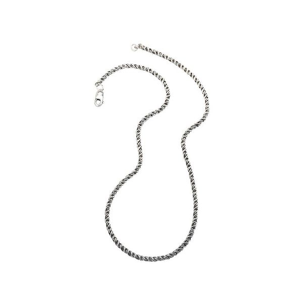 OXIDIZED STERLING SILVER TWISTED ROPE CHAIN MEASURING 18