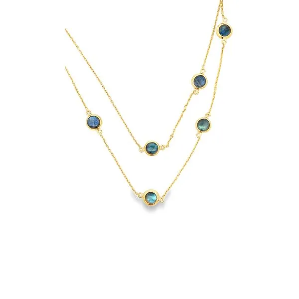 LABRODORITE YELLOW GOLD VERMEIL NECKLACE Lester Martin Dresher, PA