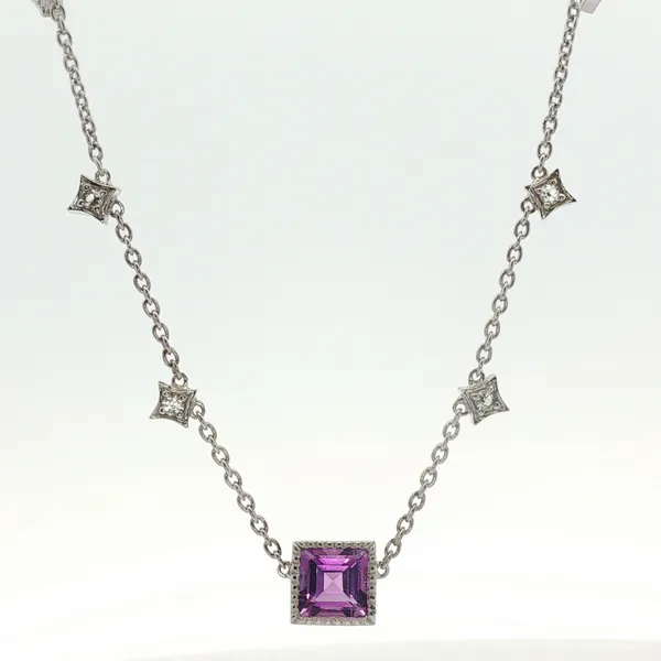 1.10CT BLUE TOPAZ NECKLACE WITH 0.23CTW WHITE TOPAZE ACCENTS Lester Martin Dresher, PA