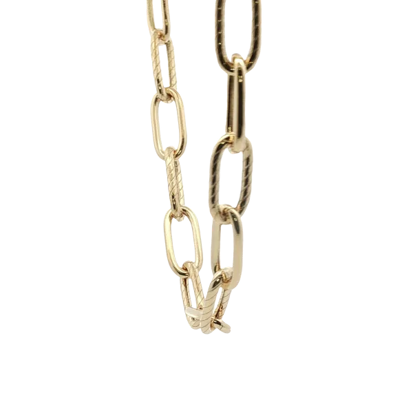 17.5 YELLOW GOLD PLATED MULTI-LINK TEXTURED AND POLISHED STERLING SILVER NECKLACE Image 2 Lester Martin Dresher, PA
