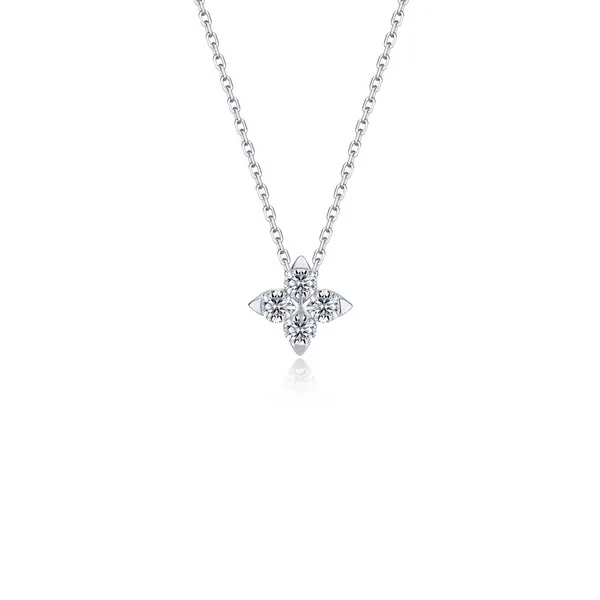 0.69CTW FLOWER NECKLACE WITH LAFONN'S SIGNATURE LASSAIRE CLEAR SIMULATED DIAMONDS Lester Martin Dresher, PA