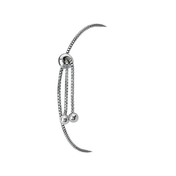 STERLING SILVER AND PLATINUM PLATED INFINITY BOLO BRACELET Image 2 Lester Martin Dresher, PA