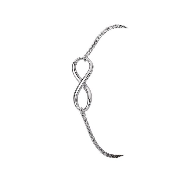STERLING SILVER AND PLATINUM PLATED INFINITY BOLO BRACELET Image 3 Lester Martin Dresher, PA
