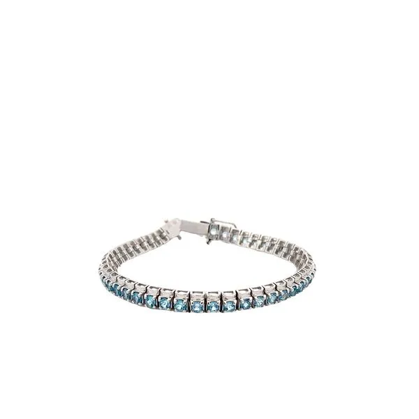 4.80CT TW BLUE TOPAZ STERLING SILVER BRACELET Lester Martin Dresher, PA