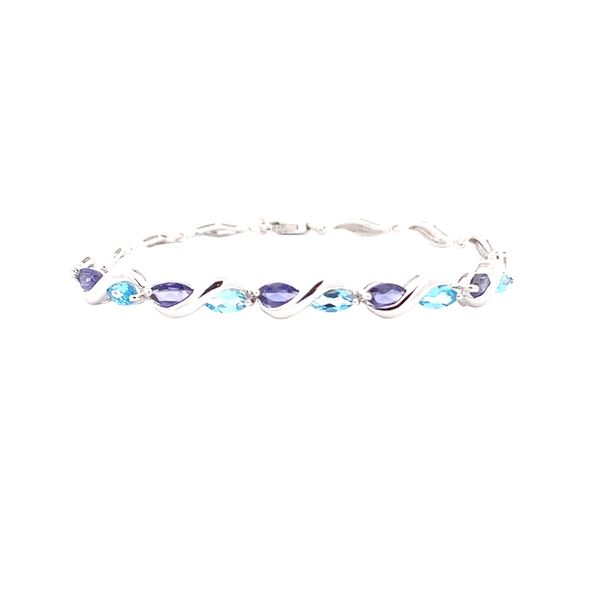 0.85CT TW IOLITE AND 1.20CT TW BLUE TOPAZ STERLING SILVER BRACELET Image 3 Lester Martin Dresher, PA