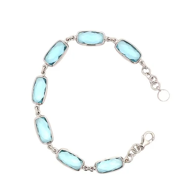 BLUE TOPAZ AND STERLING  BRACELET Image 2 Lester Martin Dresher, PA