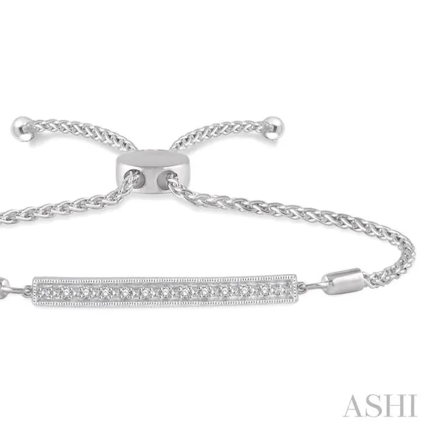 0.06CTW STERLING SILVER  DIAMOND BAR BRACELET