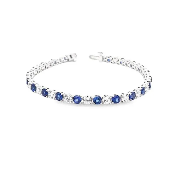 BLUE AND WHITE TENNIS BRACELET Lester Martin Dresher, PA