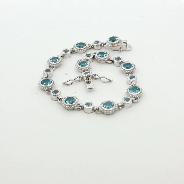 BLUE TOPAZ STERLING SILVER BRACELET Image 3 Lester Martin Dresher, PA