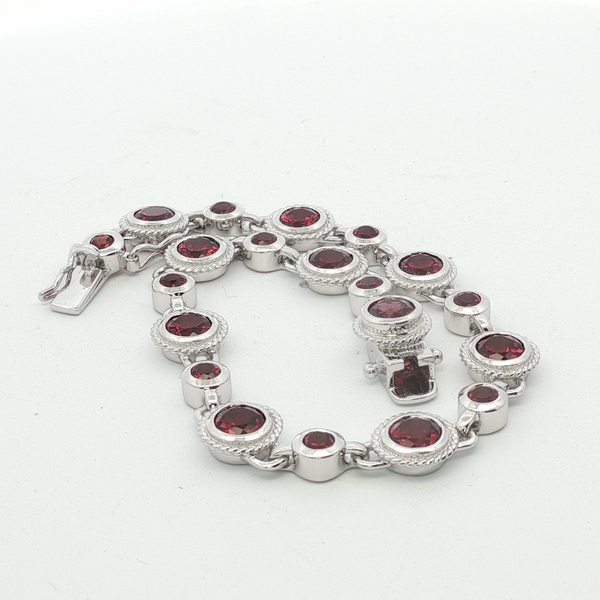 GARNET STERLING SILVER BRACELET Image 3 Lester Martin Dresher, PA