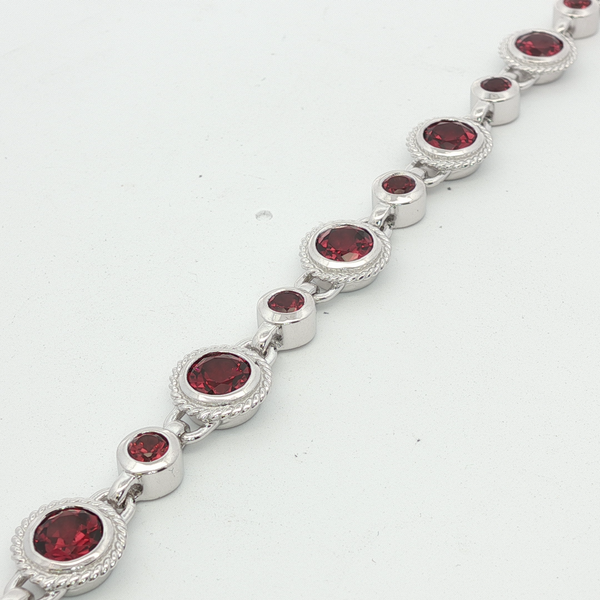 GARNET STERLING SILVER BRACELET Lester Martin Dresher, PA