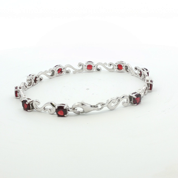 6.50CTW GARNET SWIRL DESIGN BRACELET Lester Martin Dresher, PA