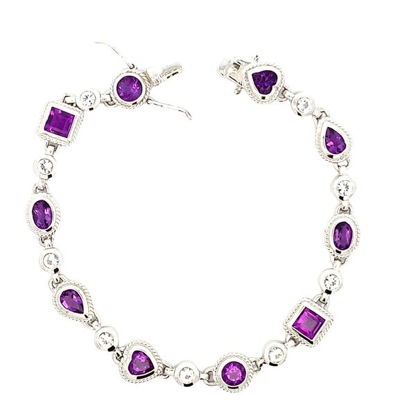 5.93CT TW AMETHYST/WHITE TOPAZ STERLING SILVER BRACELET Image 2 Lester Martin Dresher, PA