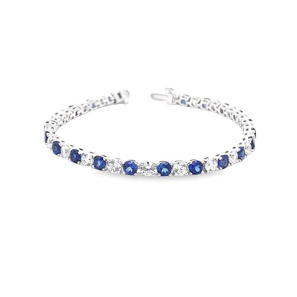 BLUE AND WHITE TENNIS BRACELET Lester Martin Dresher, PA