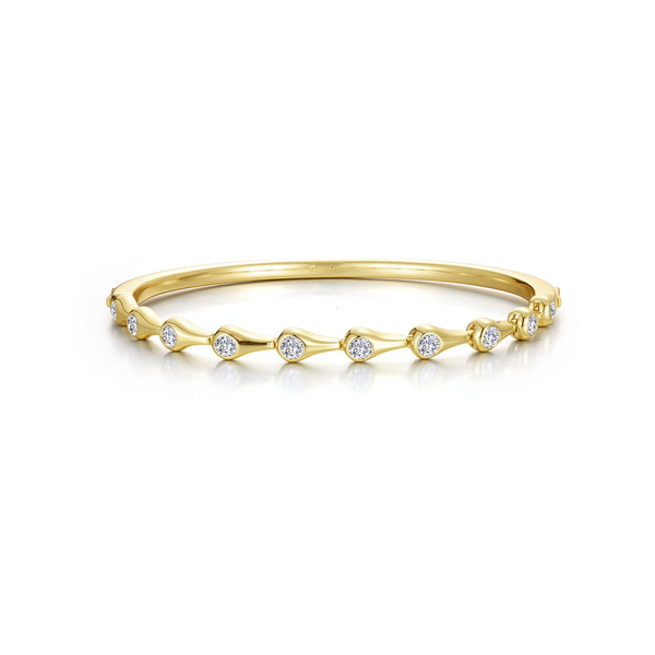 YELLOW GOLD PLATED STERLING SILVER CONTINUUM TEARDROP BANGLE ATTACHMENT BRACELET BASE Image 3 Lester Martin Dresher, PA