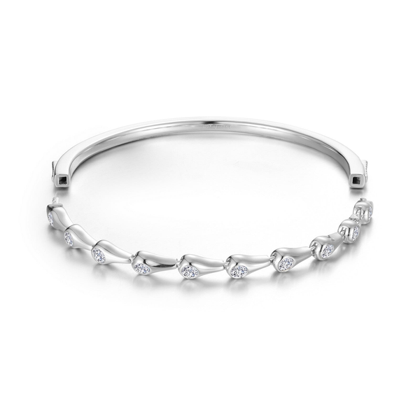 YELLOW GOLD PLATED STERLING SILVER CONTINUUM TEARDROP BANGLE ATTACHMENT BRACELET BASE Lester Martin Dresher, PA