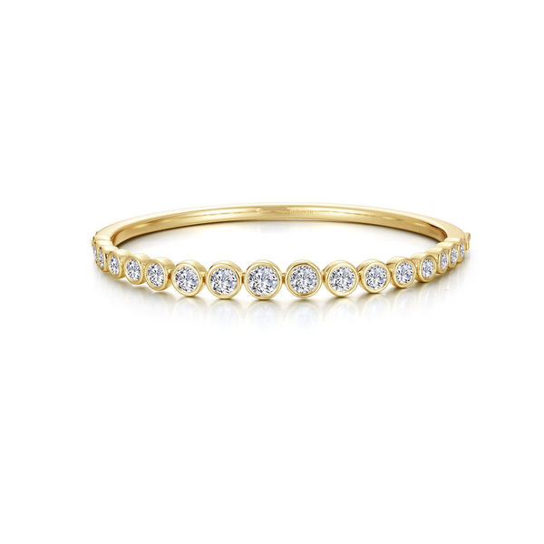 GOLD PLATED STERLING SILVER CONTINUUM GRADUATED BEZEL BANGLE BRACELET TOPPER Image 3 Lester Martin Dresher, PA