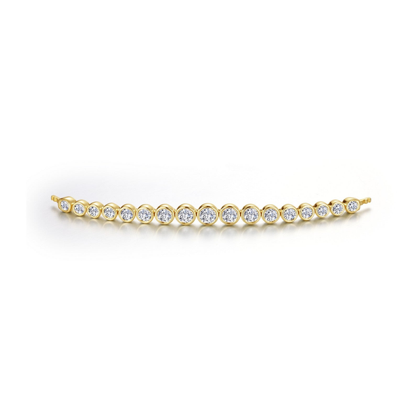 GOLD PLATED STERLING SILVER CONTINUUM GRADUATED BEZEL BANGLE BRACELET TOPPER Lester Martin Dresher, PA