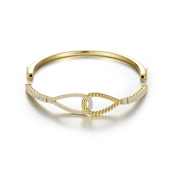 GOLD PLATED STERLING SILVER CONTINUUM GRADUATED BEZEL BANGLE BRACELET TOPPER Image 2 Lester Martin Dresher, PA