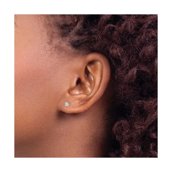 CZ STAINLESS STEEL POST PIERCING EARRINGS Image 3 Lester Martin Dresher, PA