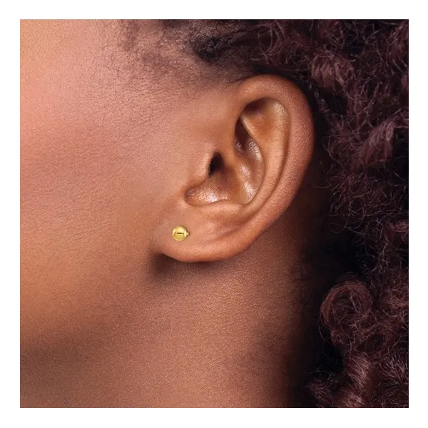 24K GOLD PLATED 4MM BALL PIERCING POST EARRINGS Image 3 Lester Martin Dresher, PA