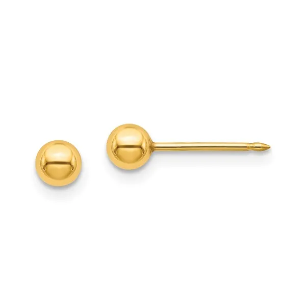 24K GOLD PLATED 4MM BALL PIERCING POST EARRINGS Lester Martin Dresher, PA