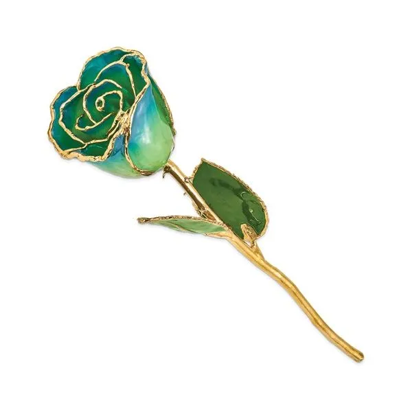 PERIDOT & NAVY GOLD TRIM ROSE Image 2 Lester Martin Dresher, PA