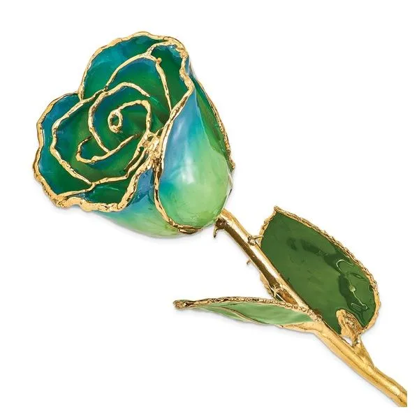 PERIDOT & NAVY GOLD TRIM ROSE Lester Martin Dresher, PA