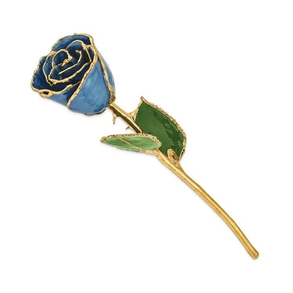 NAVY PEARL GOLD TRIM ROSE