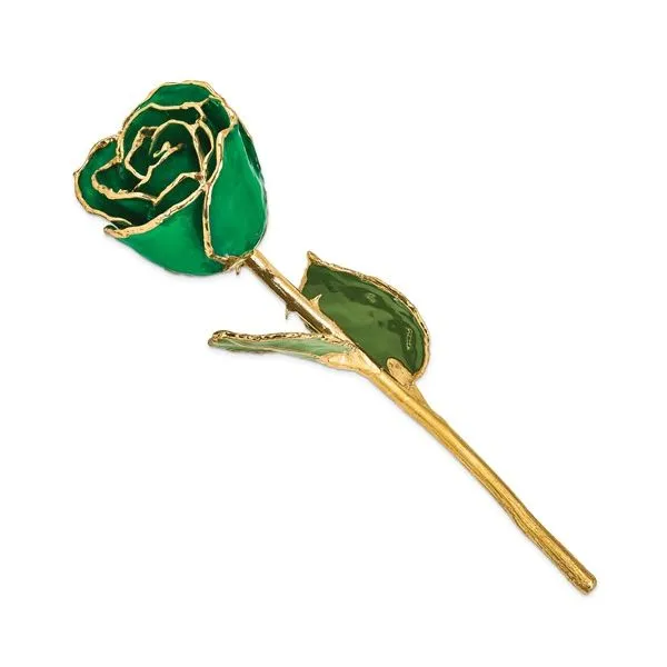 GREEN GOLD TRIM ROSE